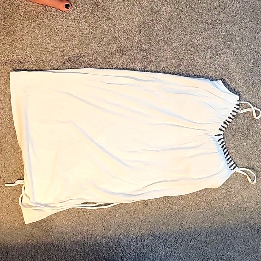 VS white dress with bead detail and built in bra size S